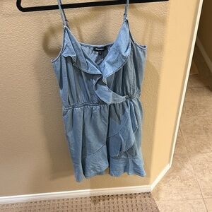 Express Denim Blue Ruffle Dress